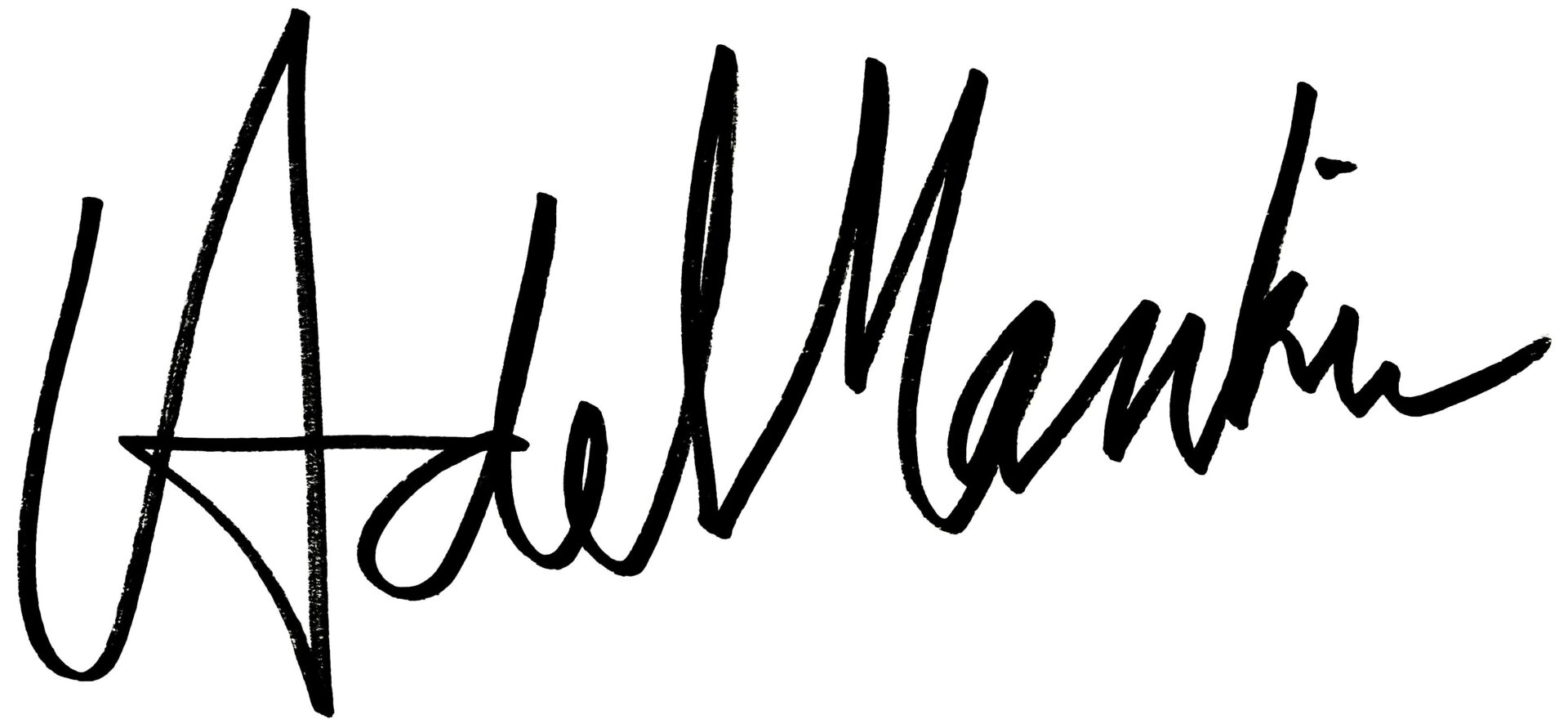 A black cursive handwritten signature on a white background.