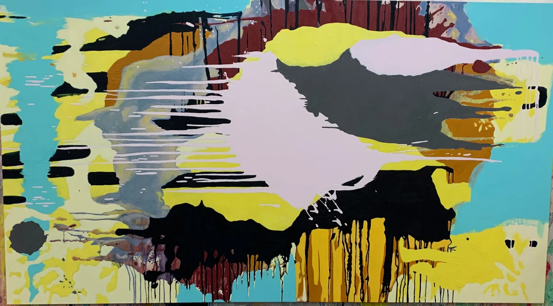 Vibrant abstract art with dynamic shapes